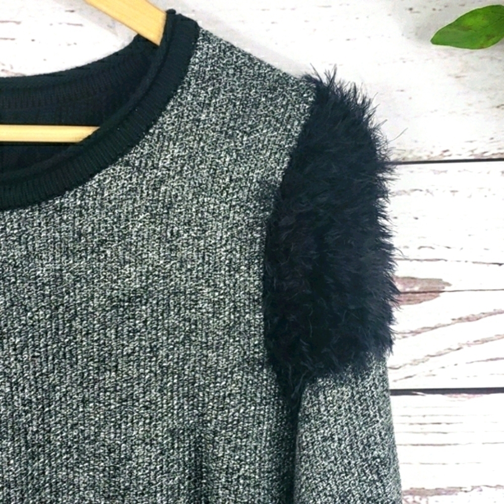 Knitted Long Sleeve Sweater Black and Gray - Picture 3 of 10